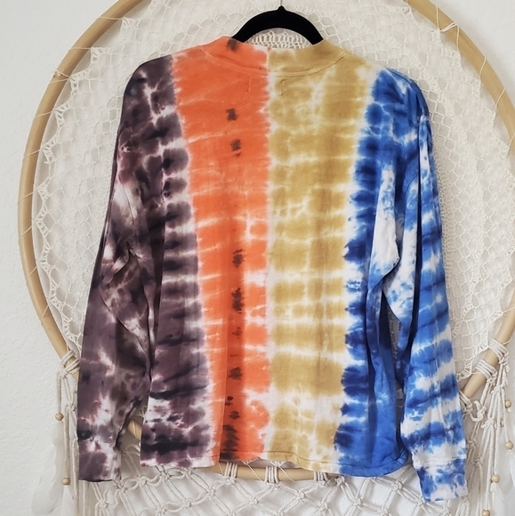 Urban Outfitters OU Recycled Cotton Tie Dye Long Sleeve Tee Size S - Picture 3 of 9